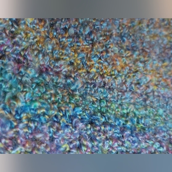 Colorful Blues Beanie Adult Crochet Handmade Cap Stocking Hat Winter Warm Cozy - Picture 4 of 5